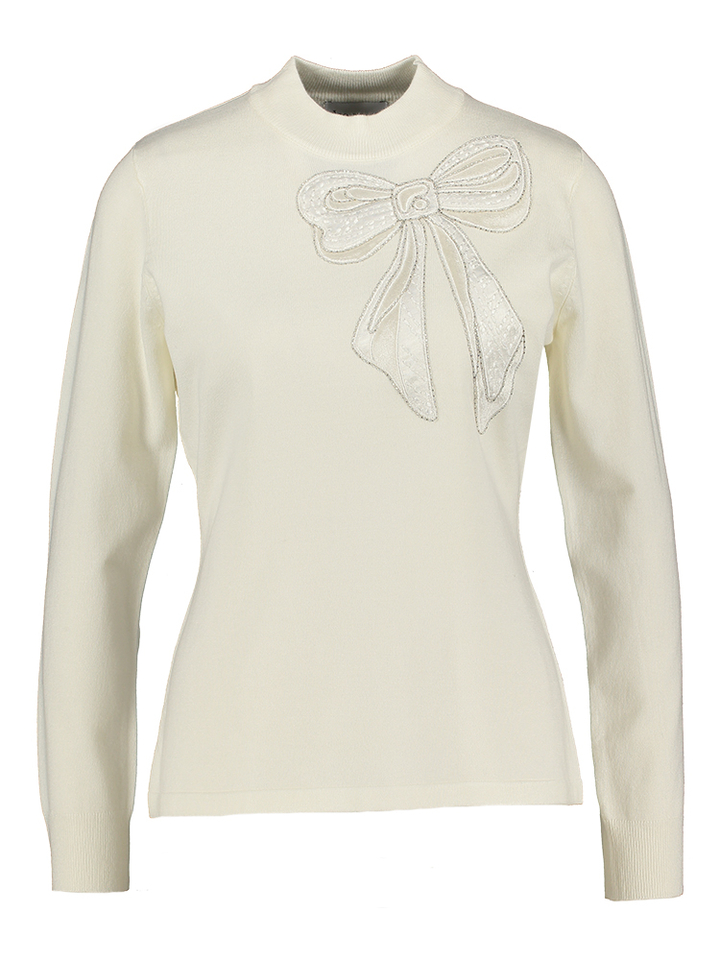 Beige trui met strikdetail Aw Leo & Ugo