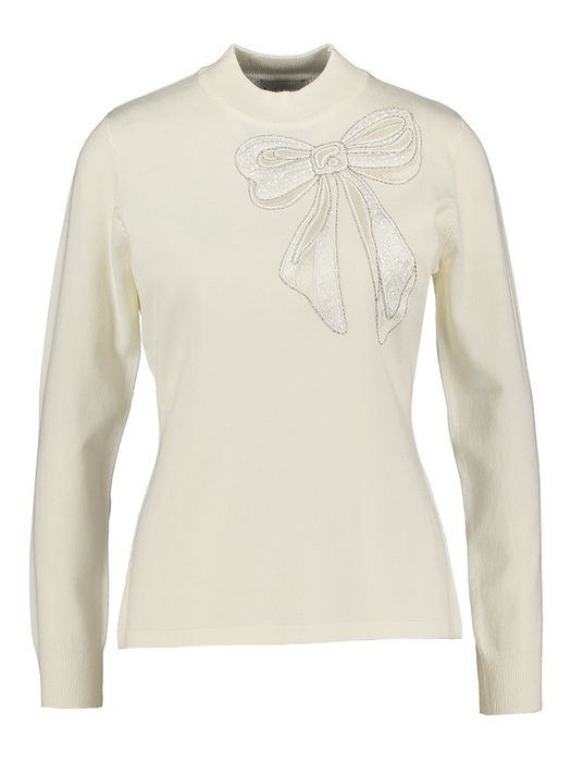 Beige trui met strikdetail Aw Leo & Ugo