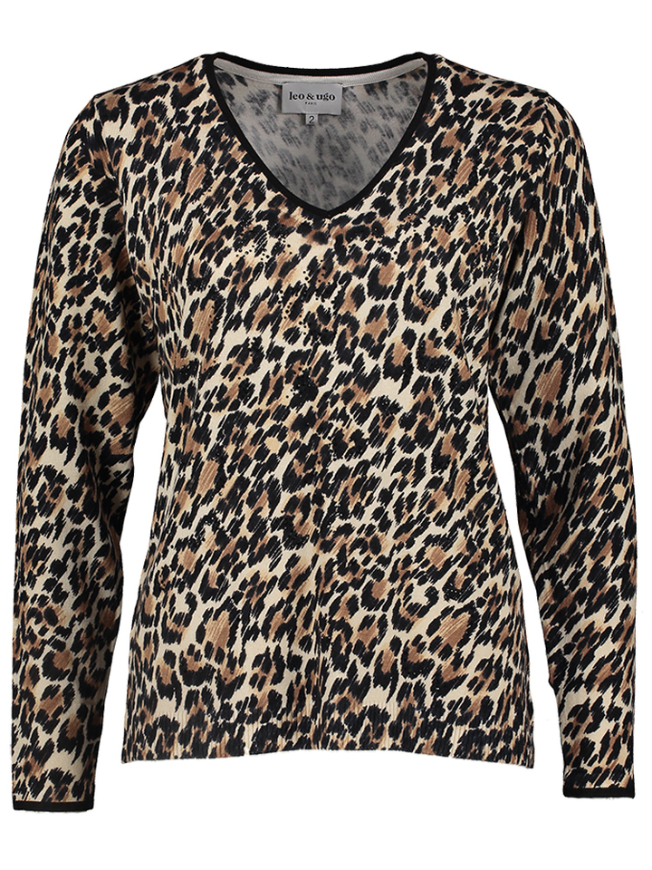 trui met dierenprint Leo & Ugo 