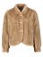 Bruine fluffy vest met sierlijke knoopsluiting Leo & Ugo