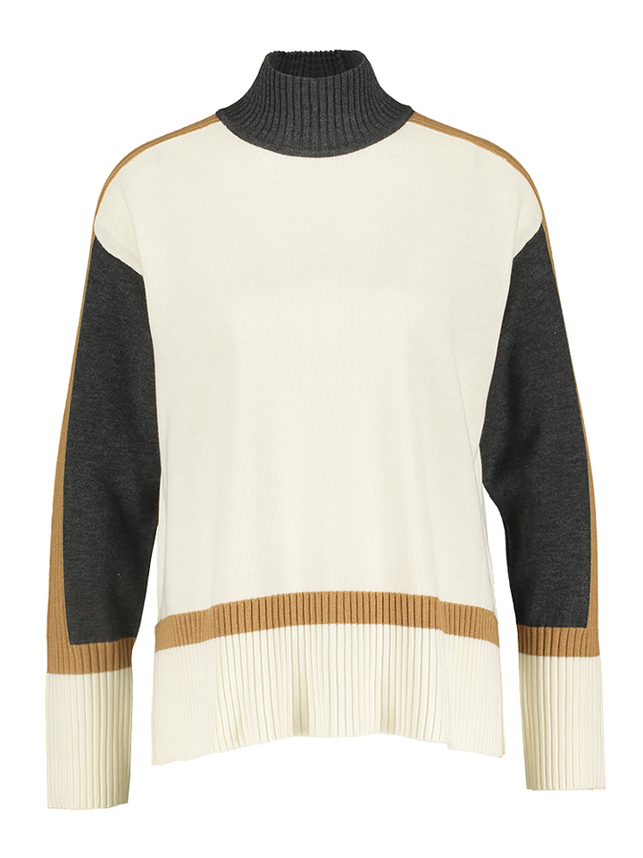 Multicolor pull met rechtopstaande kraag Leo & Ugo