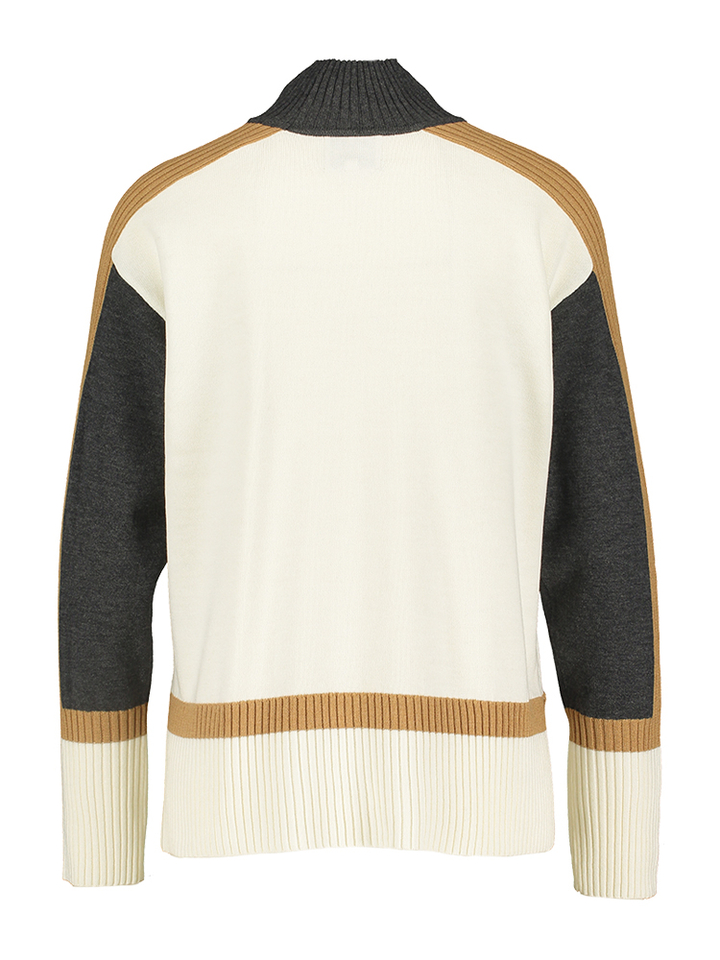 Multicolor pull met rechtopstaande kraag Leo & Ugo