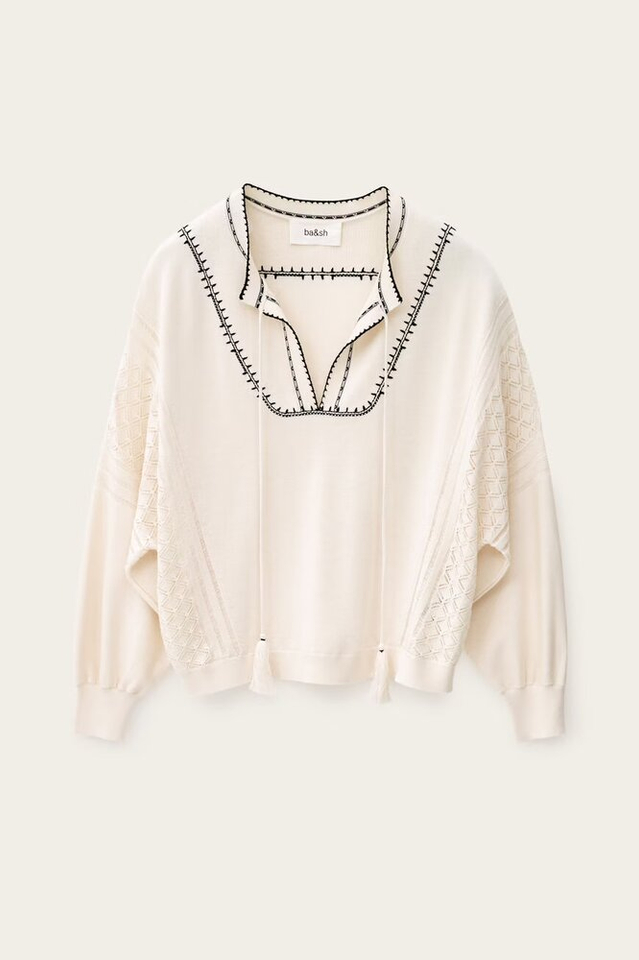 Ecru pull met zwarte details Bausca BA&SH