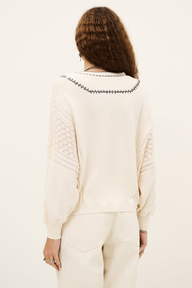 Ecru pull met zwarte details Bausca BA&SH