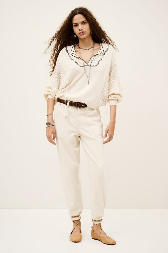 Ecru pull met zwarte details Bausca BA&SH