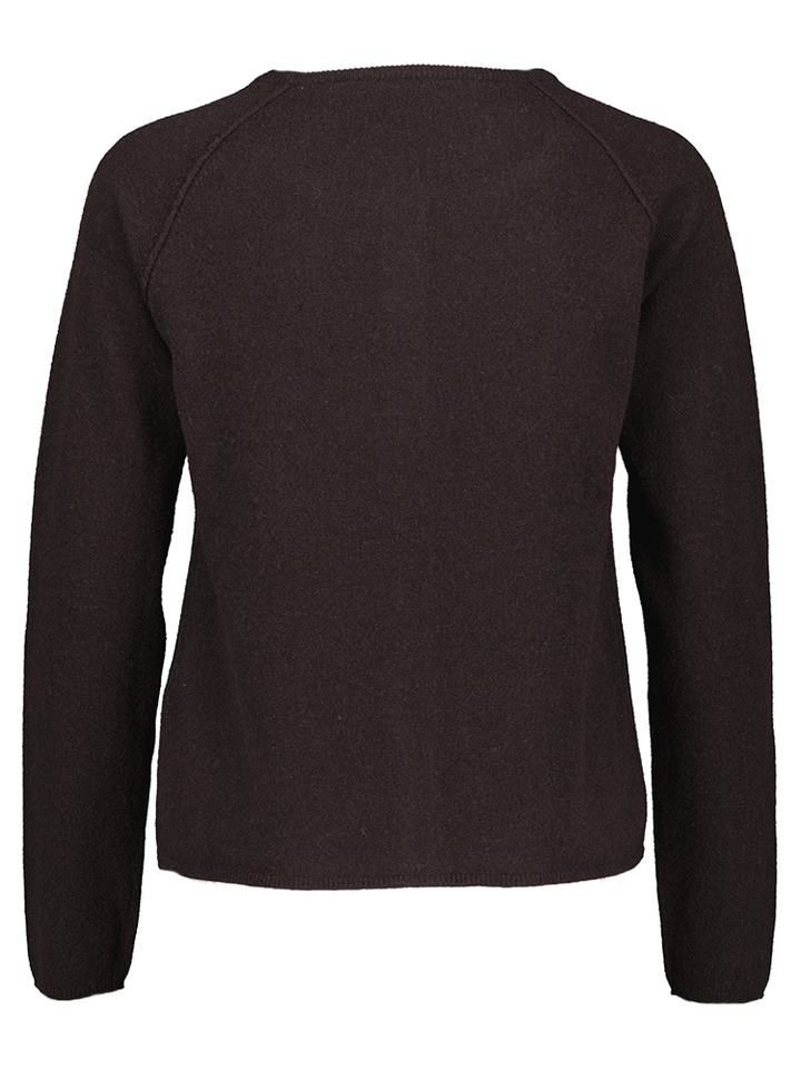 Bruine cardigan met wol Rosemunde