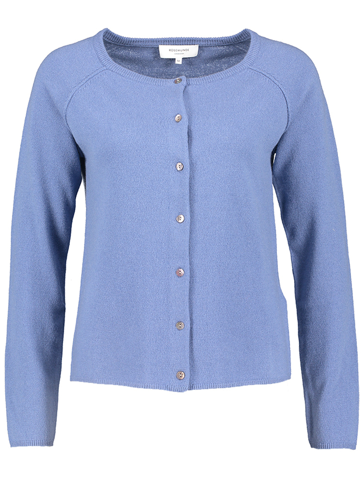 Blauwe cardigan met wol Rosemunde