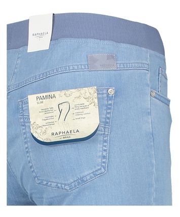 Blauwe slim fit broek met elastiek Pamina Raphaela