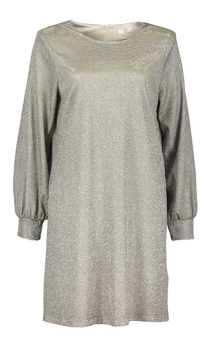 Zilverkleurige jurk met lange mouwen Riani