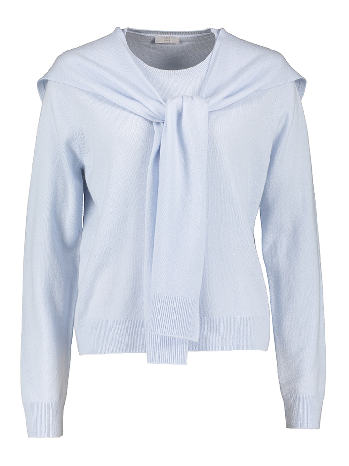 Lichtblauwe wollen pull met ronde hals Riani