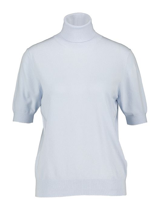 Lichtblauwe trui met rolkraag en korte mouwen Riani