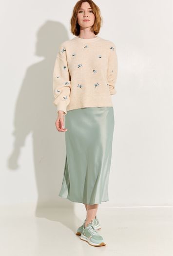 Groene glanzende rok met elastiek Yaspella Y.A.S