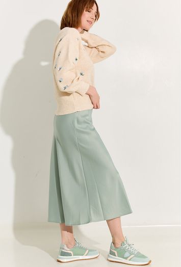 Groene glanzende rok met elastiek Yaspella Y.A.S