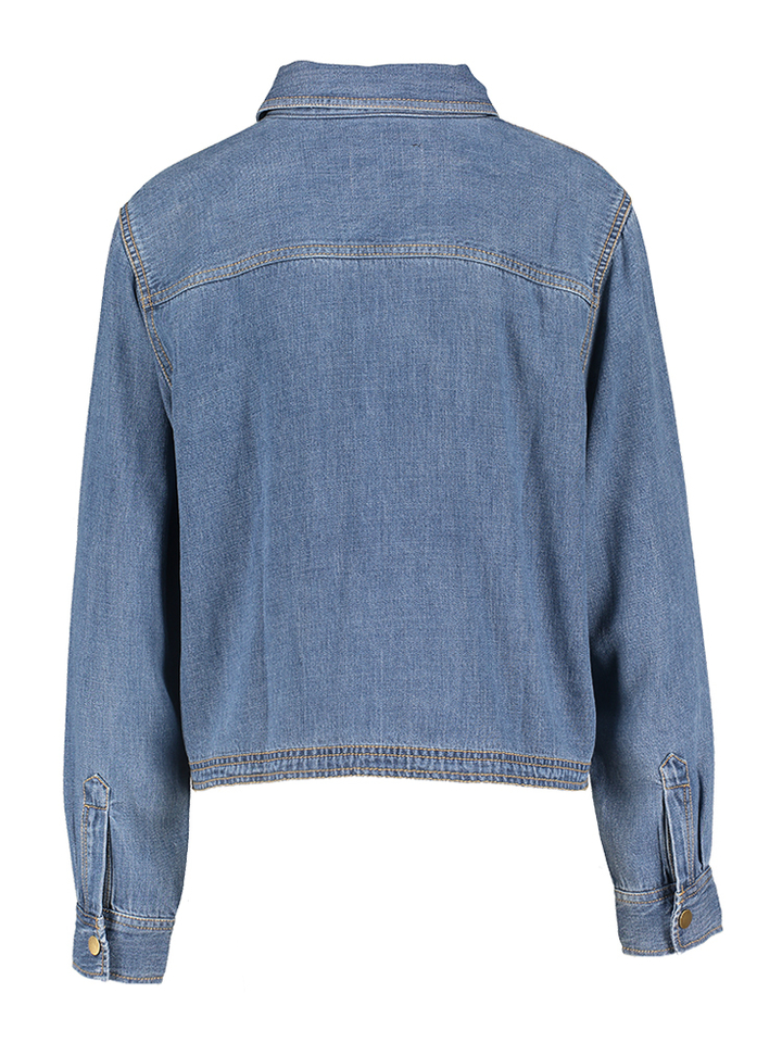 Blauwe jeansblouse met opgestikte zakken Ports Rails