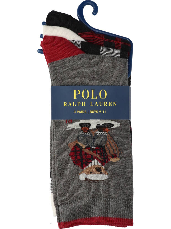 Geruite tinten 3-pack kousen Ralph Lauren 