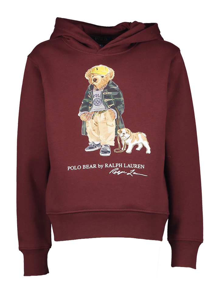 Bordeaux sweater met kap en opdruk Ralph Lauren 