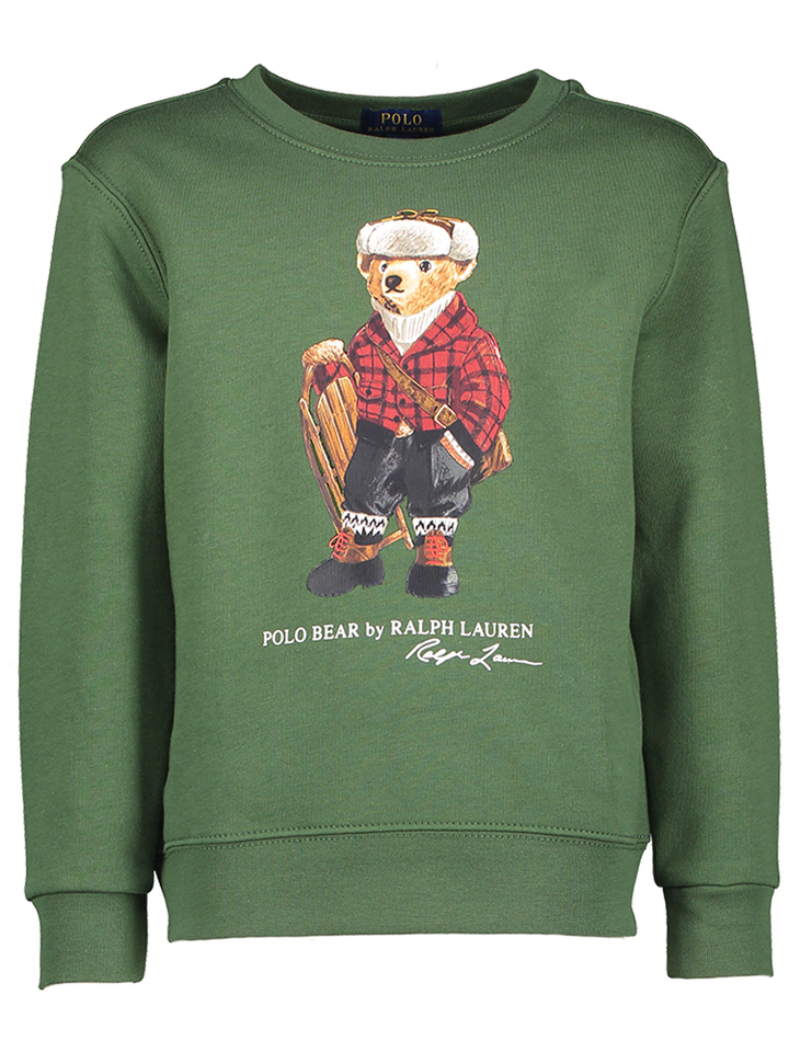 Donkergroene pull met opdruk Ralph Lauren 