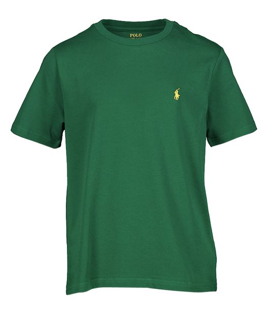 Smaragdgroene katoenen t-shirt met ronde hals en korte mouwen Ralph Lauren