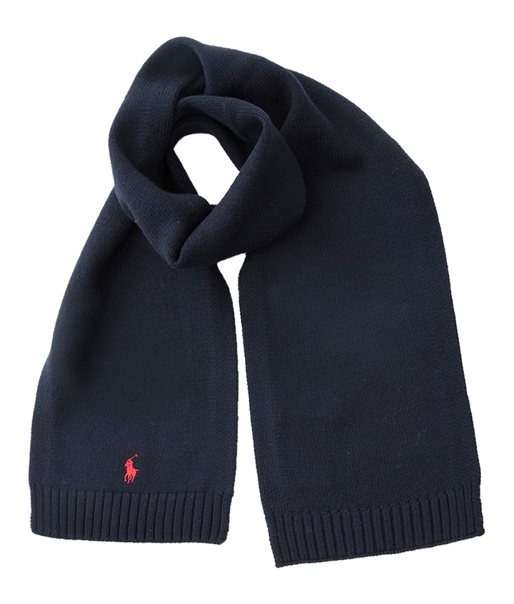 Donkerblauwe sjaal met logo Ralph Lauren