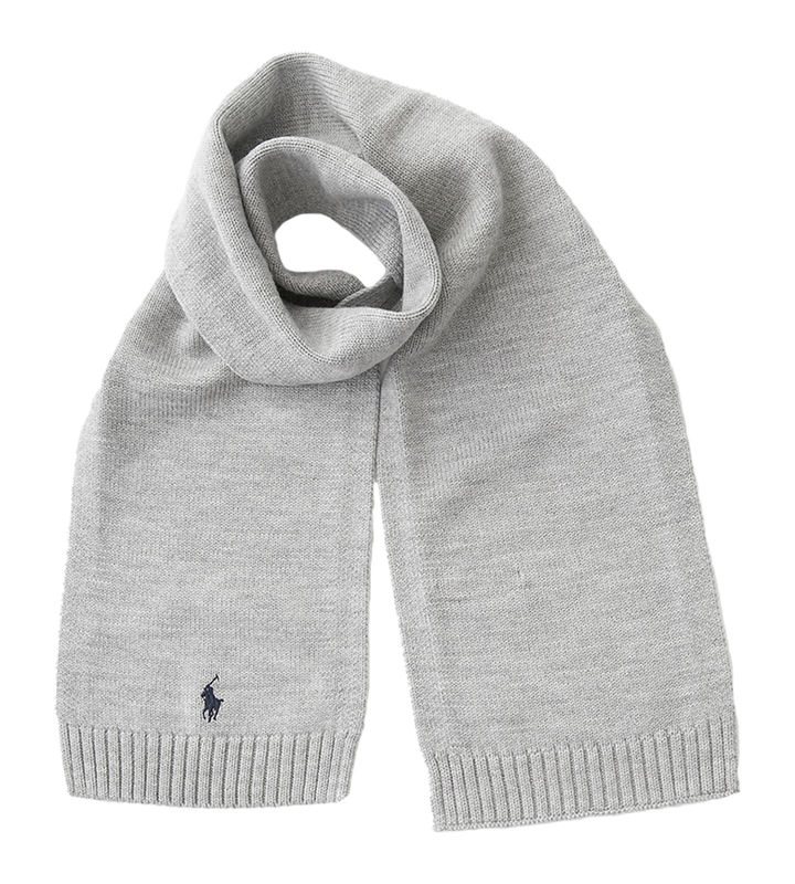 Grijze sjaal met logo Ralph Lauren 