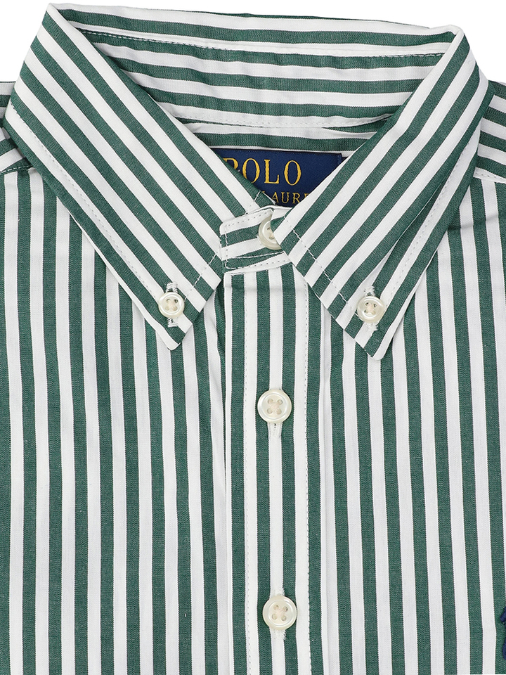 Groen en wit katoenen gestreept hemd Ralph Lauren
