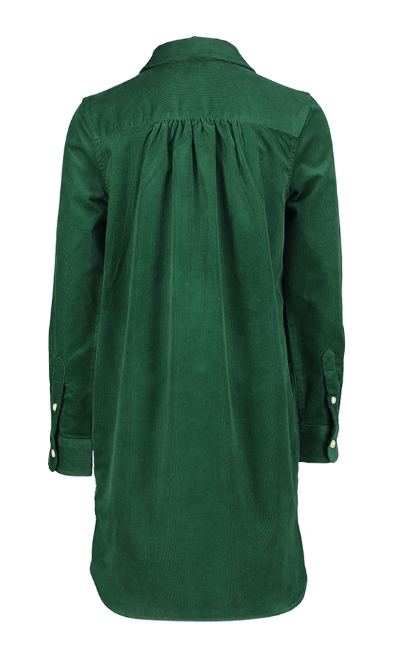 Donkergroene jurk in ribfluweel Ralph Lauren 