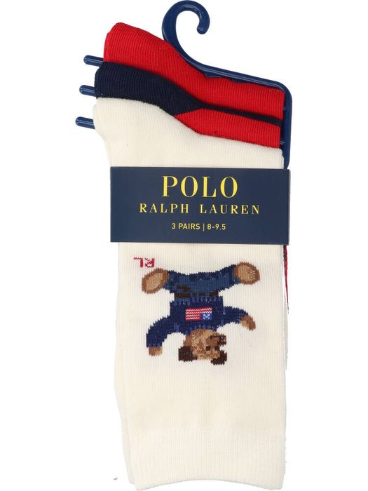 Rode tinten 3-pack kousen Ralph Lauren