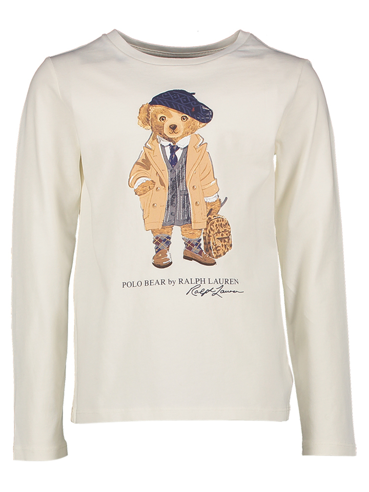 Witte t-shirt met lange mouwen en opdruk Ralph Lauren