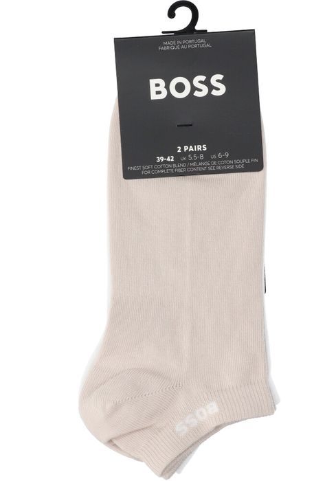 Light Beige korte duo pack sokken Hugo Boss