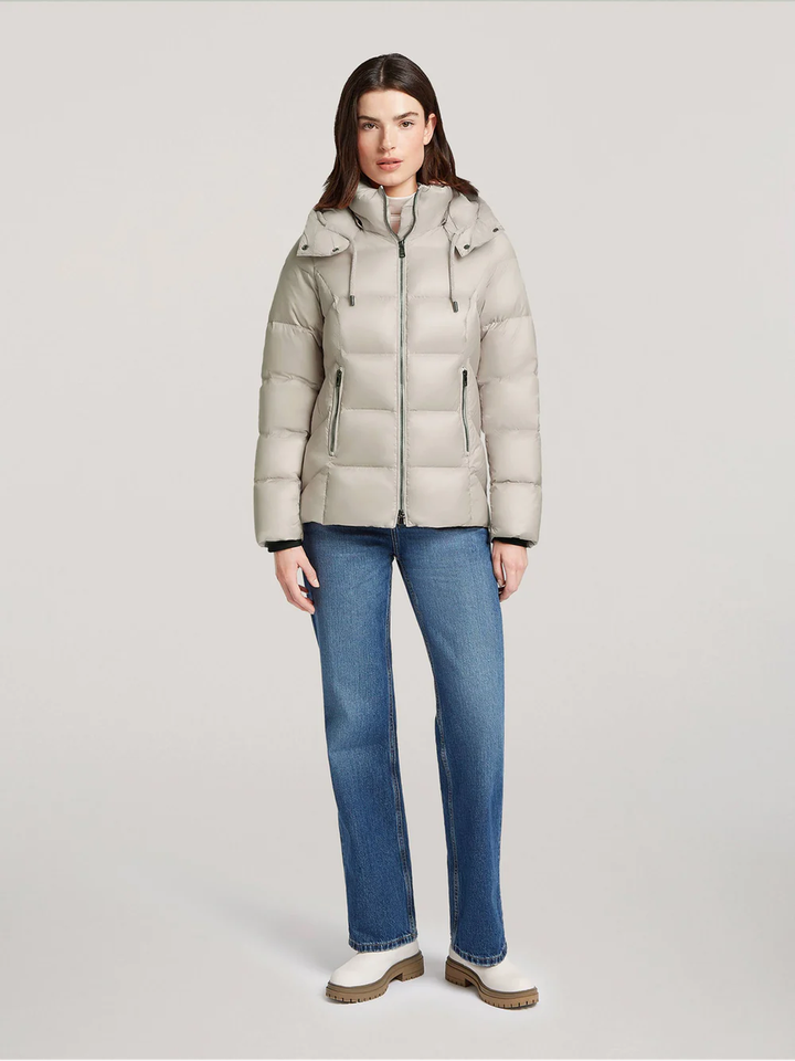 Parelmoerkleurige padded jas met kap Winnipeg Reset