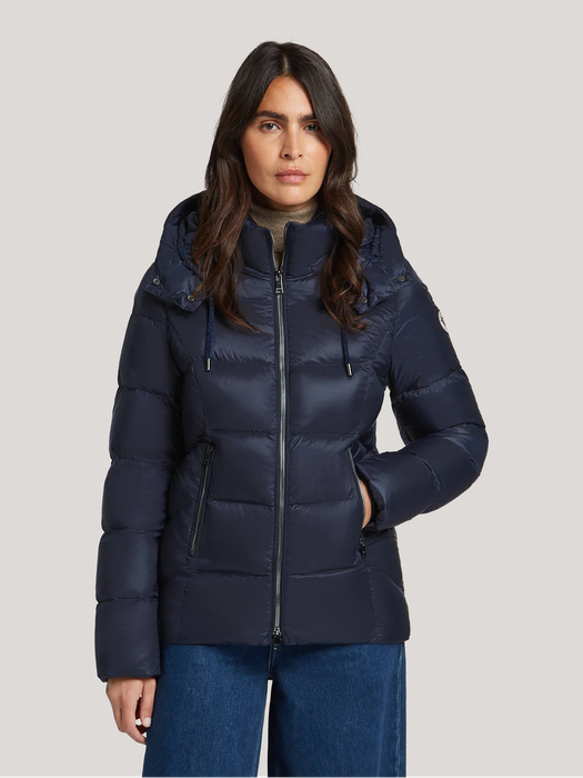 Donkerblauwe padded jas met kap Winnipeg Reset