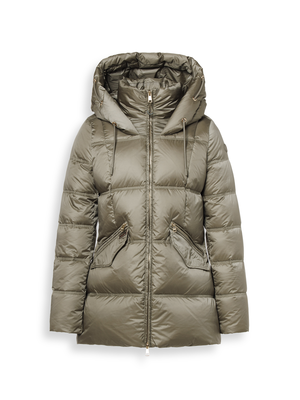 Kaki puffer jacket met kap Helsinki Reset