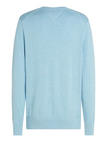 Lichtblauwe pull met ronde hals Tommy Hilfiger 