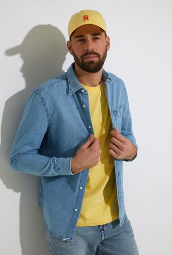 Gele katoenen t-shirt met ronde hals Tommy Hilfiger