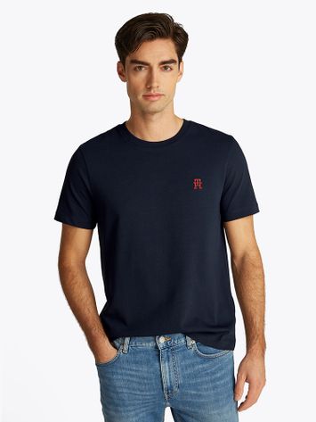 Donkerblauwe t-shirt met ronde hals Tommy Hilfiger 