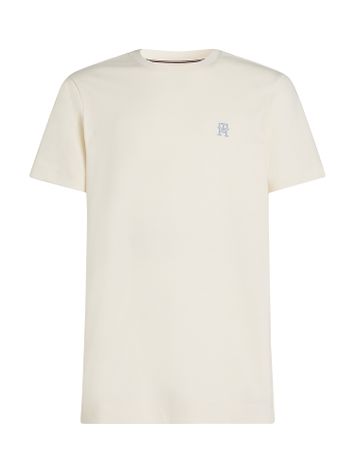 Ecru katoenen t-shirt met ronde hals Tommy Hilfiger