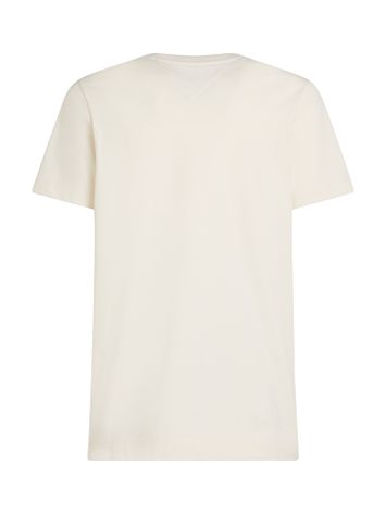 Ecru katoenen t-shirt met ronde hals Tommy Hilfiger