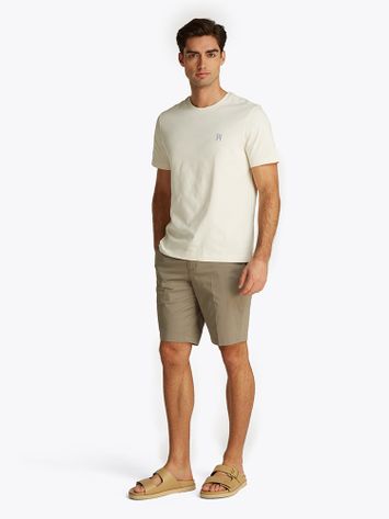 Ecru katoenen t-shirt met ronde hals Tommy Hilfiger