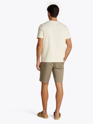 Ecru katoenen t-shirt met ronde hals Tommy Hilfiger