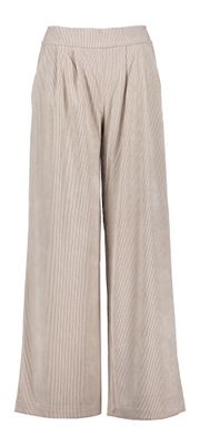 Ecru ribfluwelen wide leg broek