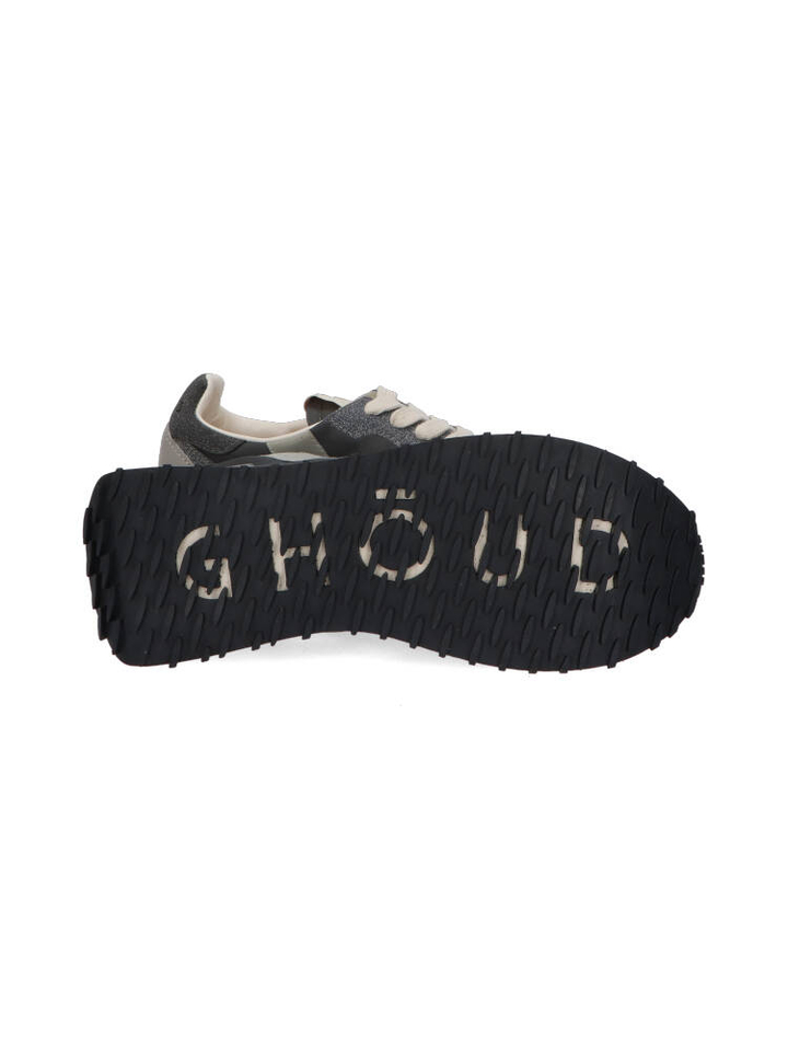 Antracietkleurige lage sneakers met glanzende details Ghoud