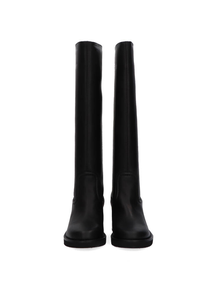 Zwarte lange lederen laarzen Cassy Boot Nubikk