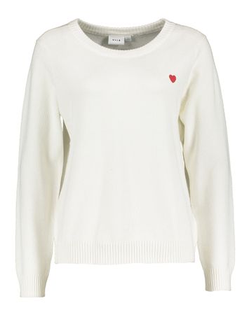 Witte pull met ronde hals Vila