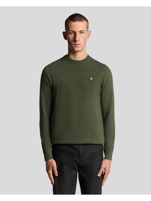 Groene wollen trui met merklogo Lyle&Scott