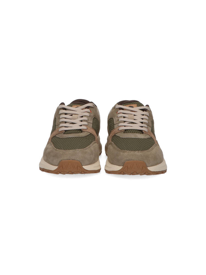 Kaki en beige lage sneakers Faguo