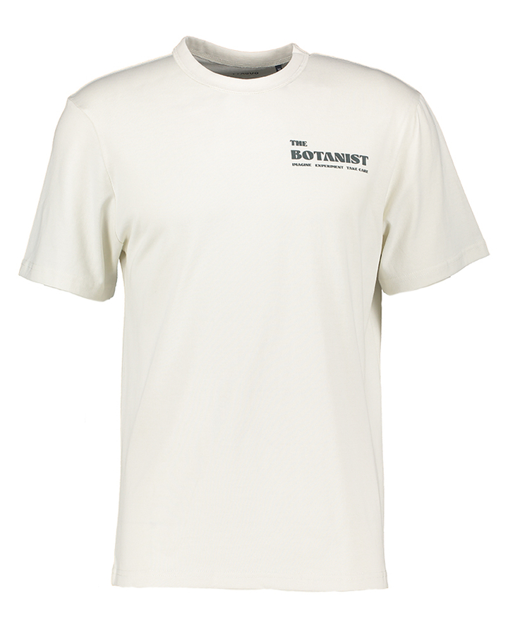 Ecru t-shirt met groene opdruk Faguo