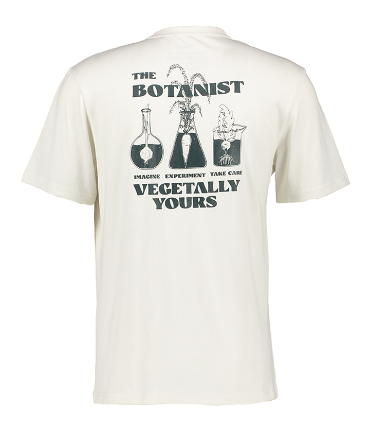 Ecru t-shirt met groene opdruk Faguo