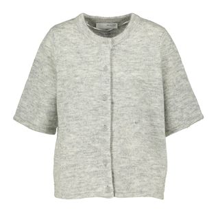 Selected Light grey melange gilet met knopen