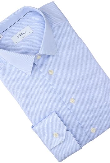 Light blue katoenen hemd (slim fit) met strepen en lange mouwen Eton