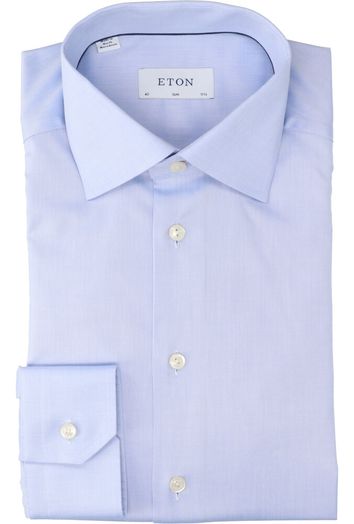 Lichtblauw katoenen hemd (slim fit) met lange mouwen Eton 